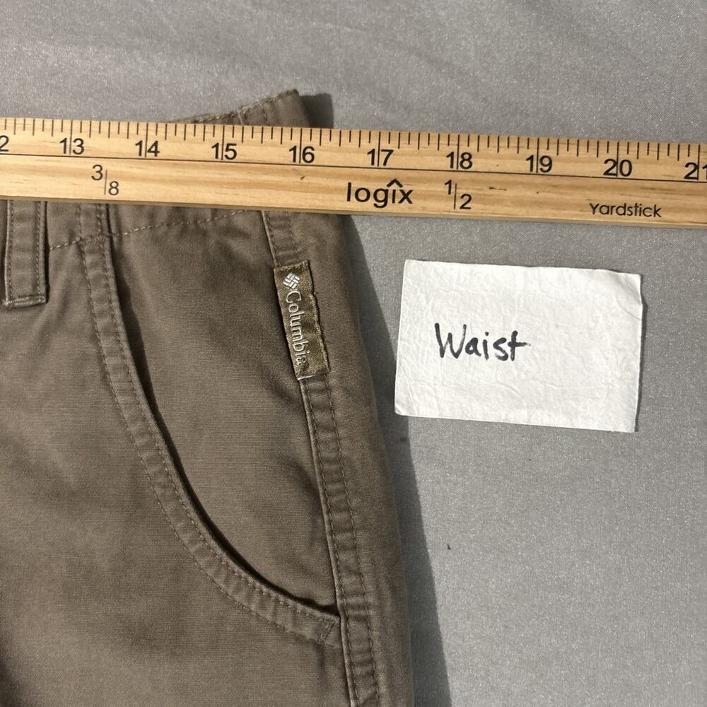 Columbia Canvas Shorts Womens Size 10 Khaki Brown Hiking Gorpcore Granola Girl - Picture 6 of 9